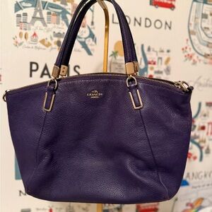 Coach Deep Purple Leather Shoulder Bag